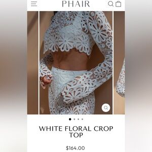 Melissa Phair White Floral Lace Crop Top Size XS. Worn once on vacation